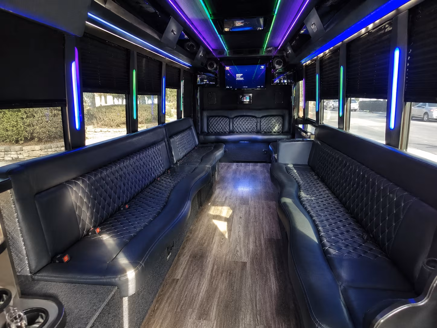 margate 15 passenger party bus interior