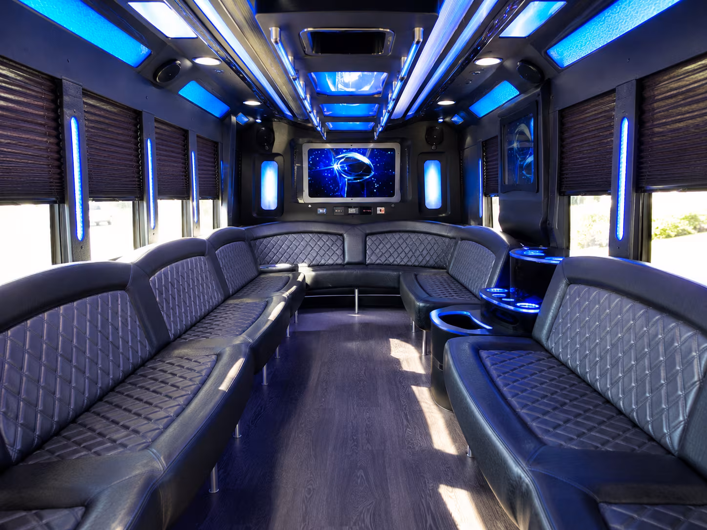 margate 28 passenger party bus inside