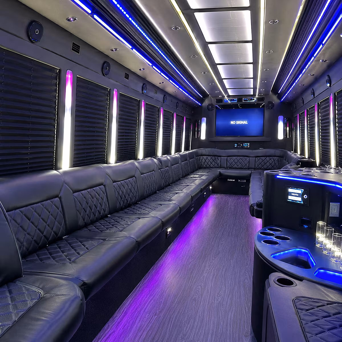 margate 30 passenger party bus inside
