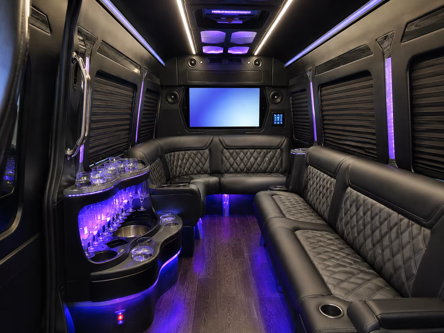 margate 40 passenger party bus inside