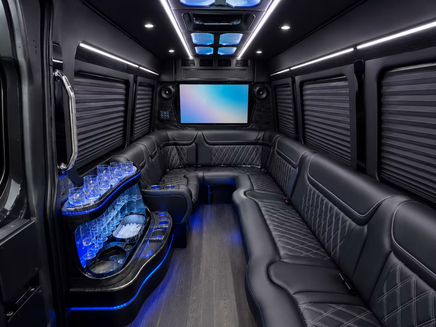 margate 40 passenger party bus interior