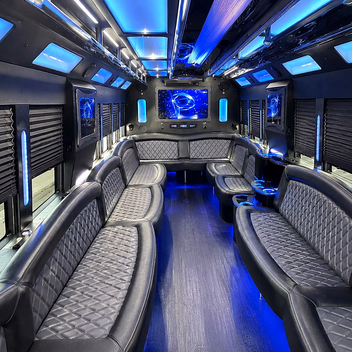 margate 50 passenger party bus interior